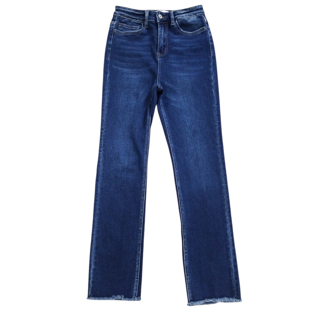 Vervet Blue Stretch High Rise Slim Frayed‎ Hem Crop Jeans Size 25 - Picture 3 of 14